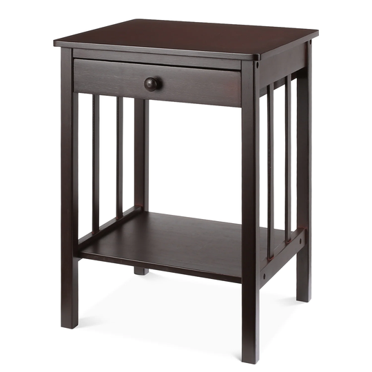 Side Table Living Room, Narrow End Table with Drawer and Shelf, Sofa End Table for Small Space
