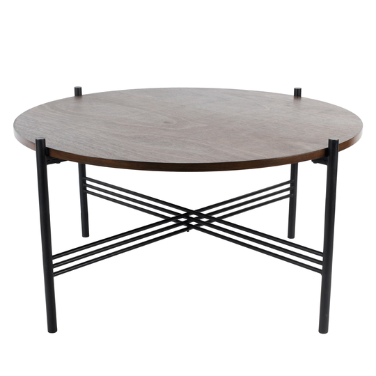 Chestnut and Black Round Coffee Table