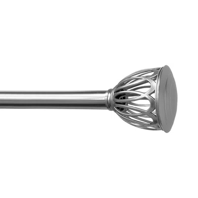 Petworth Brushed Nickel Adjustable Single Curtain Rod
