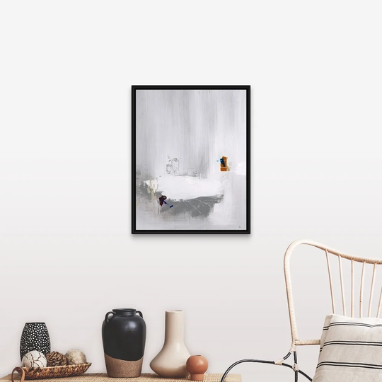 "Across the Block VIII" Black Float Frame Canvas Art