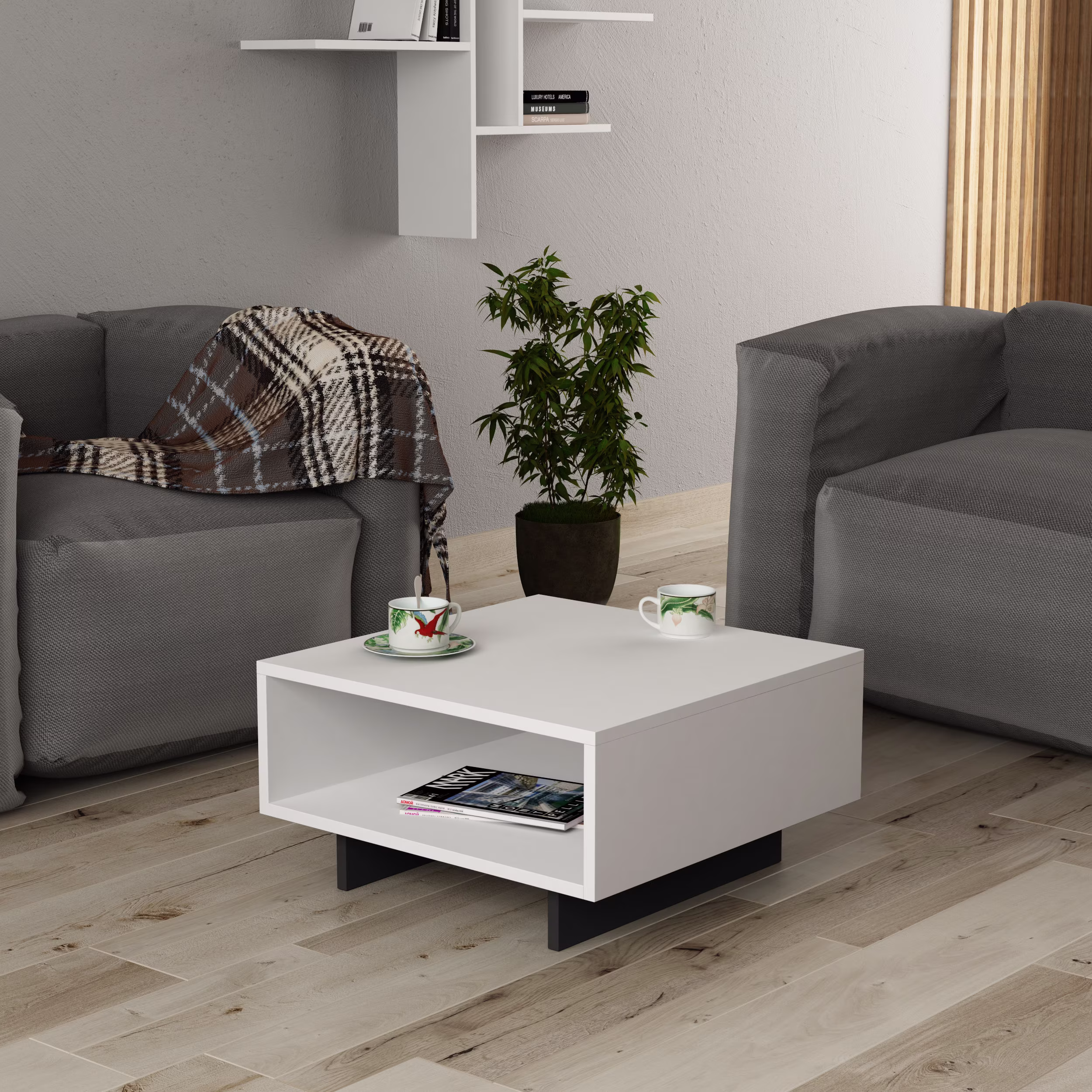 Nora Coffee Table | Small Unique Space Saving Furniture Square Modern Sale