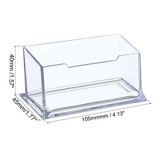 105x45x40mm Business Card Holder Acrylic 1 Slot Desktop Card Display - Clear