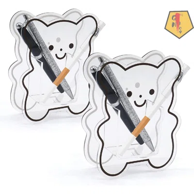 Cute Bear Pencil Holder, 2 Kids Clear Acrylic Pen Cup, Office Desk Organizer For Home, Office, School