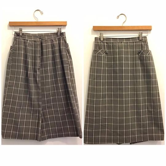 1950S Cotton Plaid Pencil Skirt