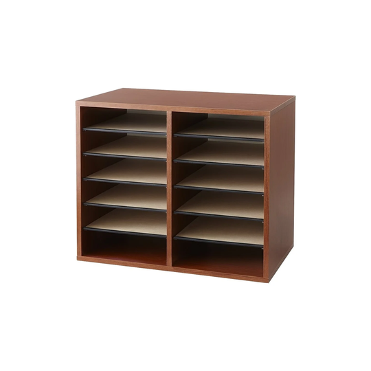 Safco Cherry Literature Wood File Organizer - 16" x 12" x 19.5"