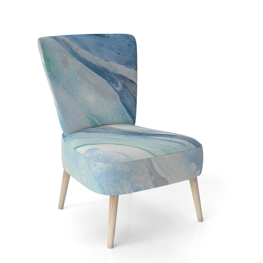 Designart 'Blue Silver Spring II' Upholstered Modern Lake House Accent Chair