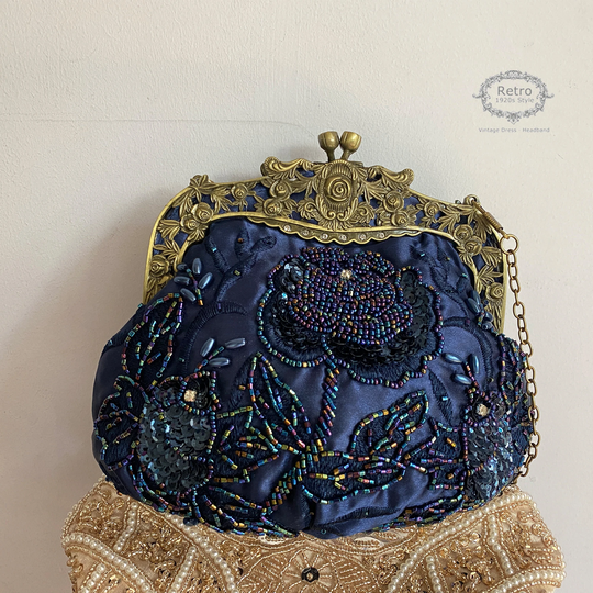 Flapper Roaing Sequins Beaded Handbag, Prom Bag 1920S Vintage Inspired Great Gatsby Art Deco Charleston Downton Abbey Bridesmaid Wedding