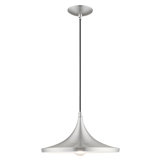 Livex Lighting 1-light Modern Metal Shade Mini Pendant Fixture - 14"Dia. x 13"-75"Adj. H