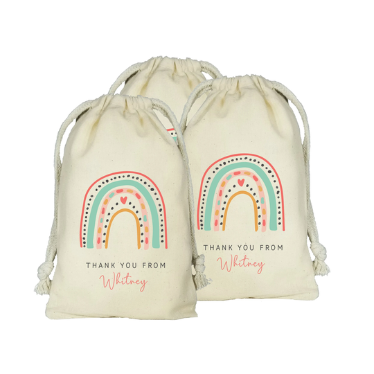 Boho Modern Rainbow Party Favor Bags, Bohemian Art Favors, Decor, Custom Bags