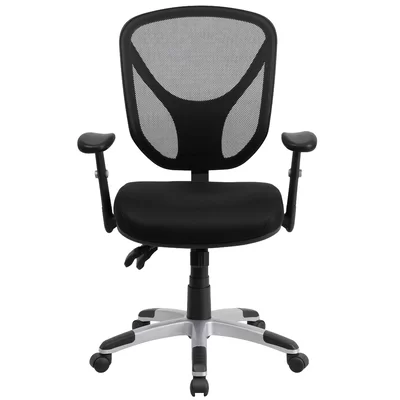 Mid-Back Mesh Multifunction Swivel Task Office Chair with Adjustable Arms
