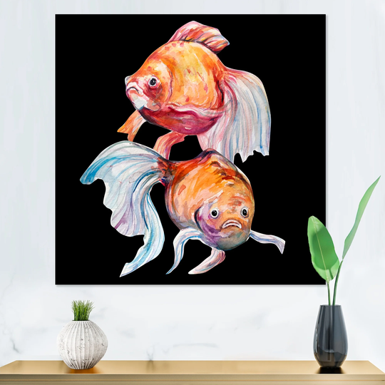 Designart 'Water Color Fish Art II' Tropical Canvas Wall Decor
