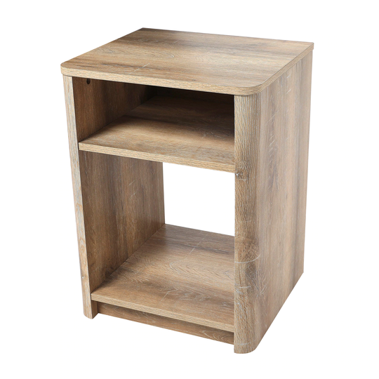 Modern Round Marble and Wood End Table
