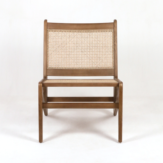 Kangaroo Chair Armless Lounge Chair Modern Wooden Chair Teak Color