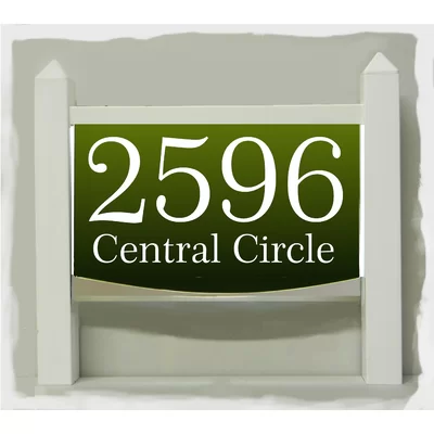 Modern LED address sign with solar panel