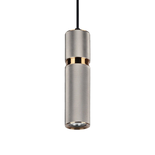 Avenue Lighting Cicada collection light gray and gold knurled aluminum pendant. - 4