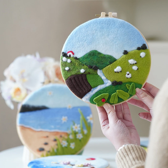 Scenery Felting Kit, Seasonal Landscape Needle Easy For Beginner, Mother's Day Gift