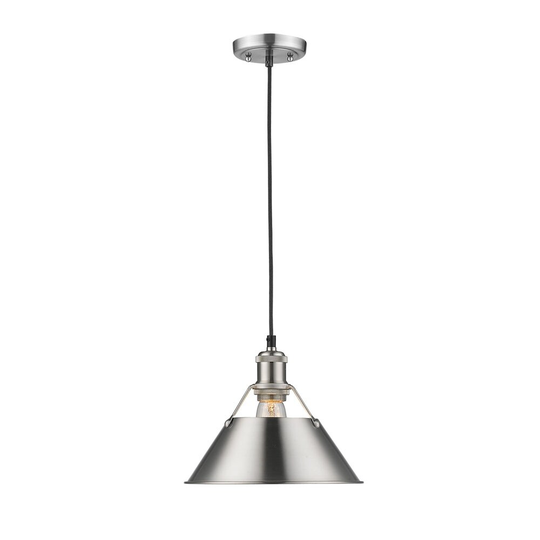 Golden Lighting Orwell PW Pewter/Pewter Shade 10-inch 1-light Pendant