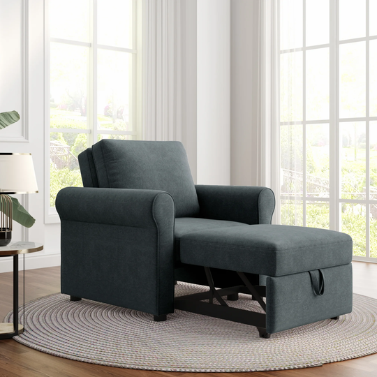 3-in-1 Sofa Bed Chair, Convertible Sleeper Chair Bed, Lounger Chair Single Bed