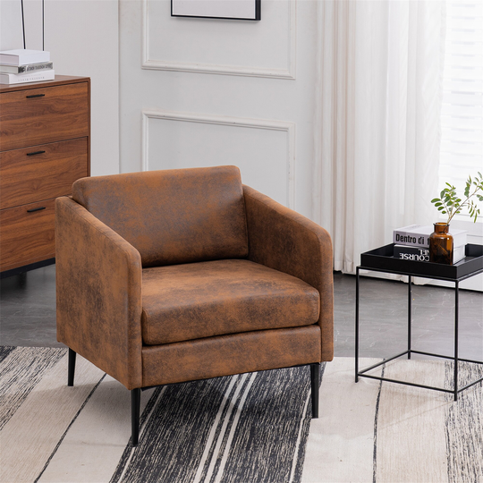 Living Room Chair, Arm Chair with Solid Wood Legs for Living Room