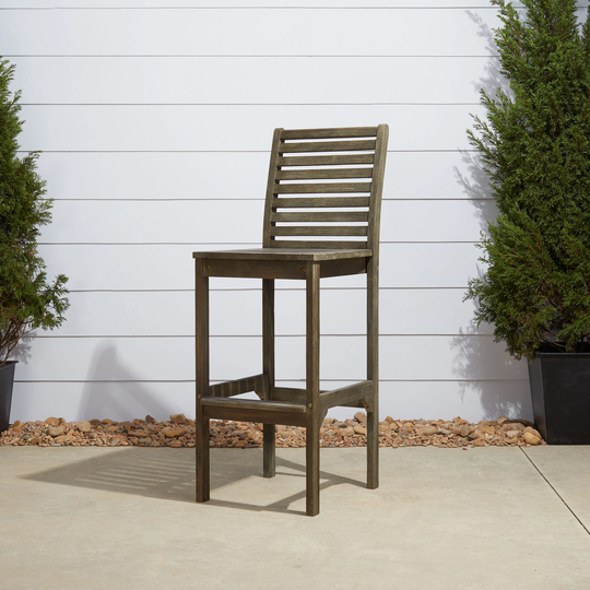 Outdoor Patio Hand-scraped Wood Bar Chair Dining Chair