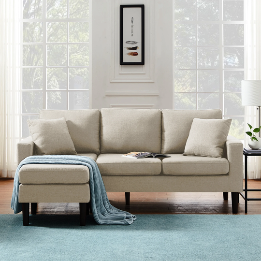 72 inch Sectional Sofa with 2 Pillows