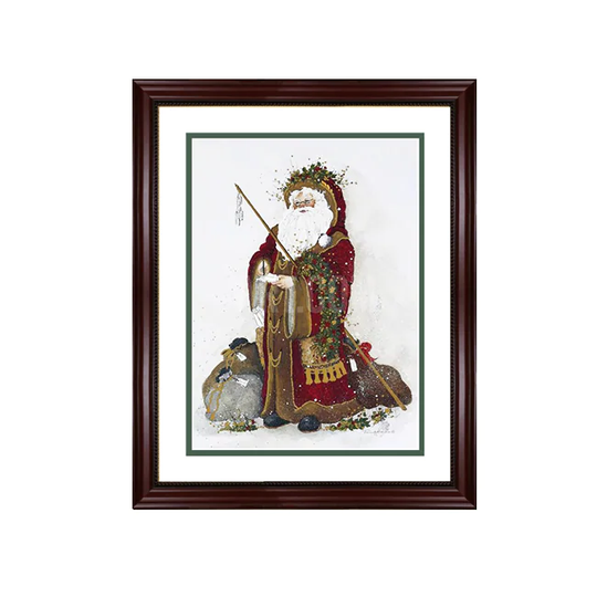 Peggy Abrams - Santa's Good or Bad List - Framed Matted Christmas Art