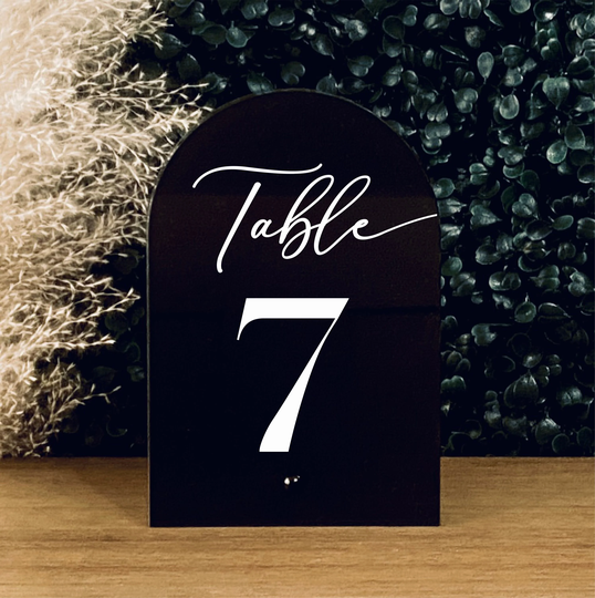 Wedding Table Numbers With Stand || Clear Acrylic Calligraphy Signage Rustic Number 03-040-025