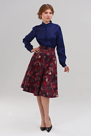 Women Skirt, A Line Full Pleated Circle 1950's Vintage Style Retro Midi Cocktail Skirt