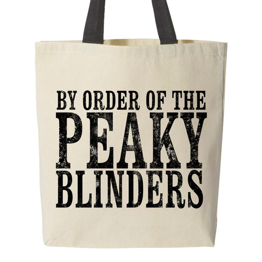 By The Order Of Peaky Blinders Tote Bag, Canvas Book Victorian British Tv