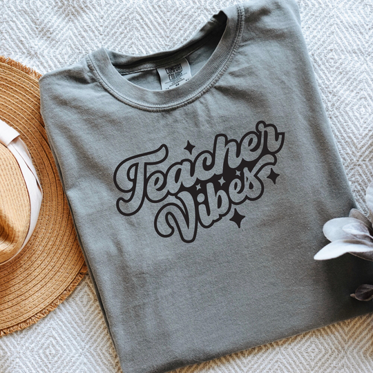 Groovy Teacher Vibes Comfort Colors Shirt, Cozy Oversized Tee, Back To School Appreciation, Gift