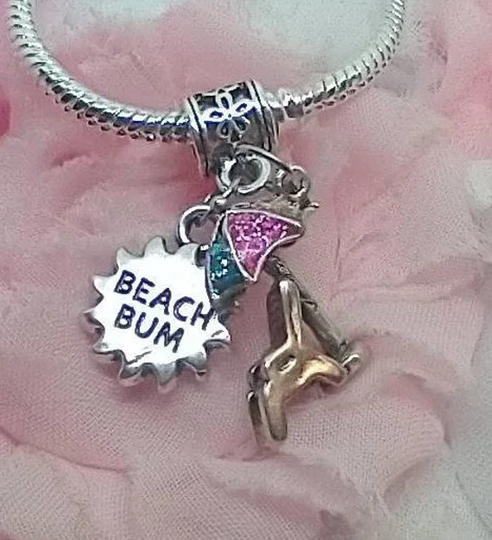 Beach Bum Charm, Charms, Chair Charm, I Love The European Bracelets Charm Beads