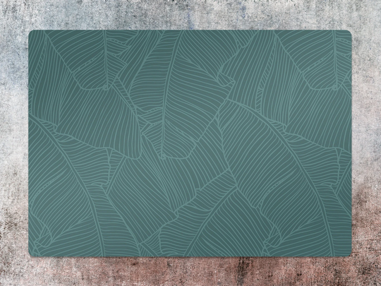 Blue Aqua Leaves Chair Mat, Green Splat Vinyl Floor Botanical Protective Flooring, Gift Idea