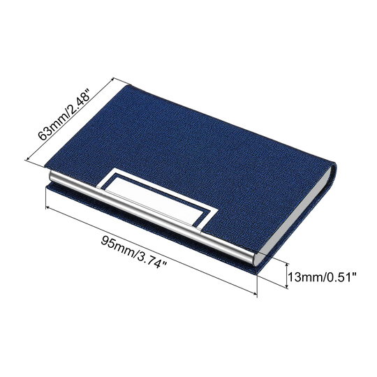 PU Leather Business Card Holder Flip Slim Pockets Name Card Case