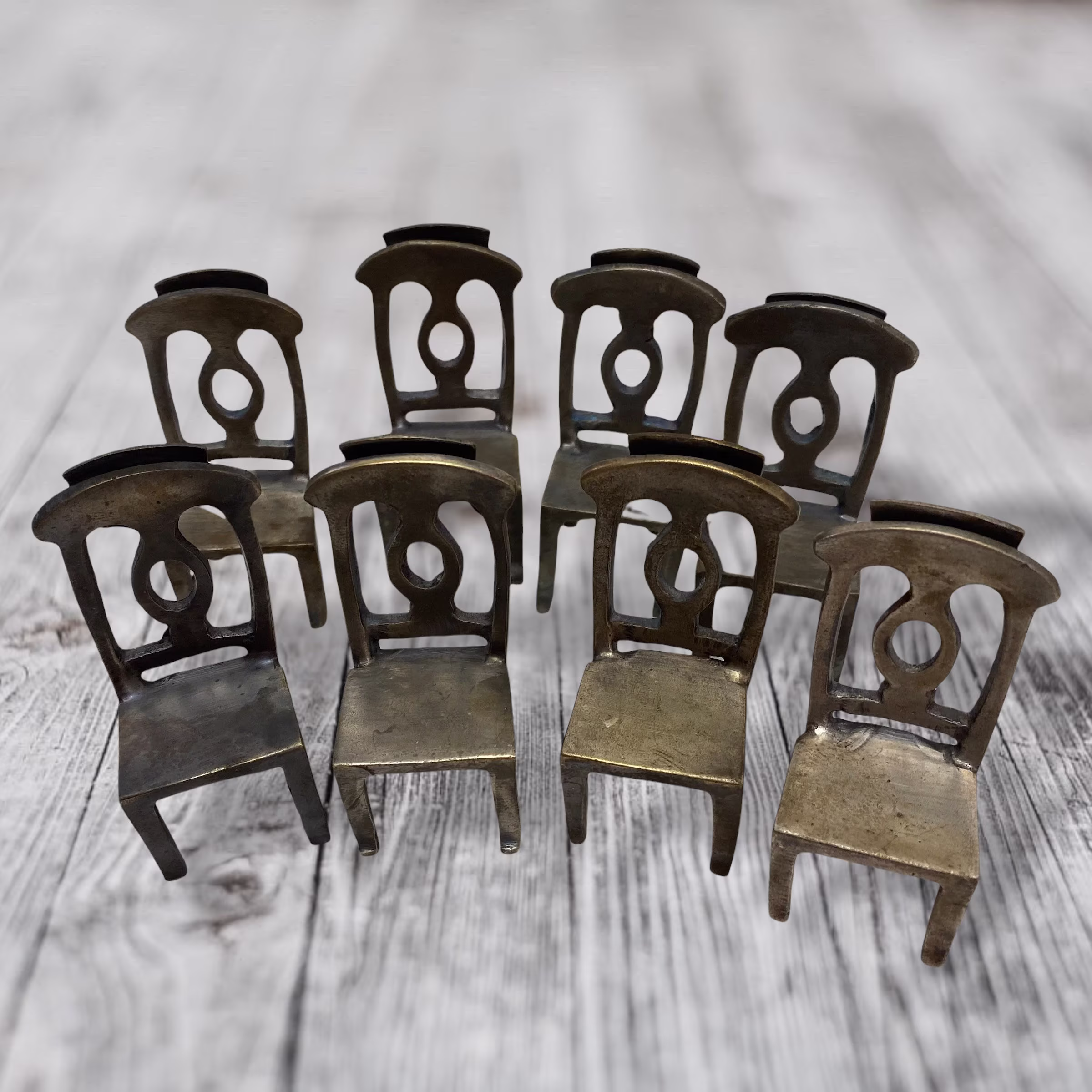 Pottery Barn Mini Chairs Placecard Holders - 8 Napoleon 2 Sets Of 4 Metal Card Sign Business Place