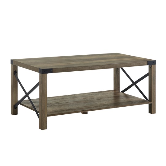Coffee Table in Industrial Style,Rustic Oak Finish