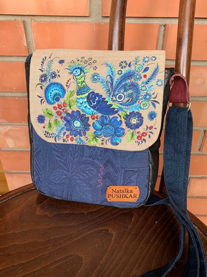Petrykivka Bag Ukraine Handpainted Folk Bird Crossbody Ukrainian Ornament Designer Shop Seller