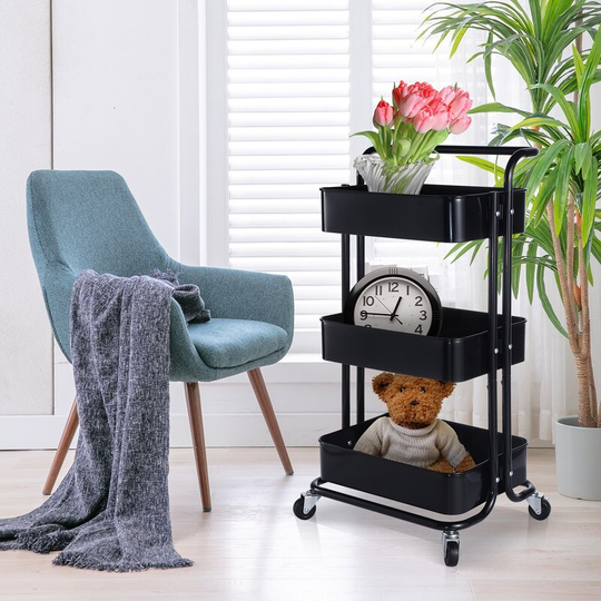 3-Tier Metal Heavy Duty Rolling Craft Cart