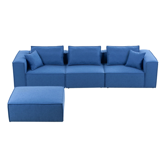 Modular Sectional Sofa Set with Ottoman and Reversible Chaise