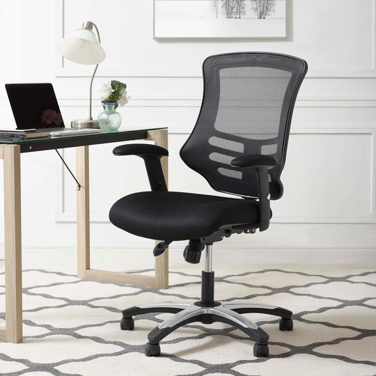 Modway Calibrate Mesh Adjustable Computer Desk Office Chair in Gray