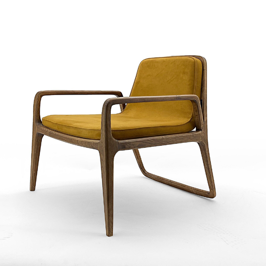 Troy Lounge Chair Mustard Suede