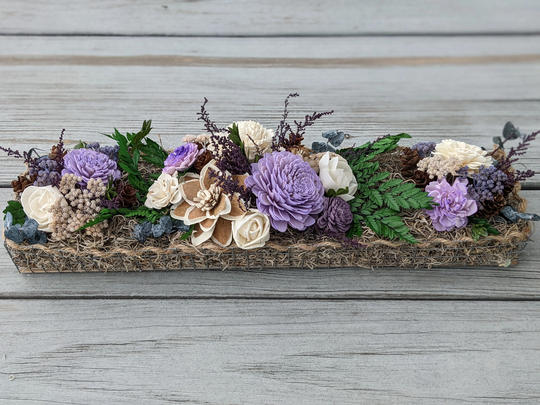 Floral Centerpiece - Wedding Table Decor Mother Day Farmhouse Sola Wood Flower Arrangement