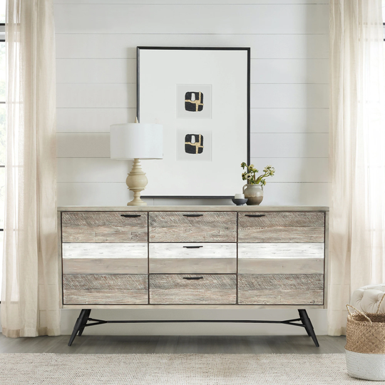 Bridges Sideboard Buffet Cabinet in Two Tone Acacia Wood