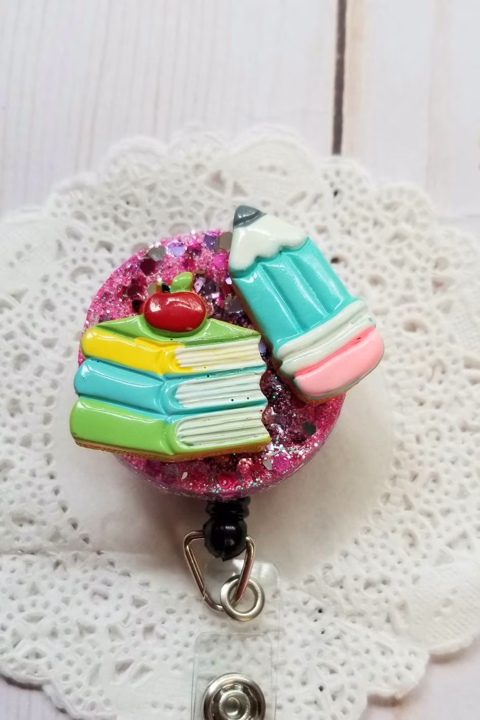 Teacher Badge Reel, School Reel, Book Reel, Pencil Reel, Teacher Gift