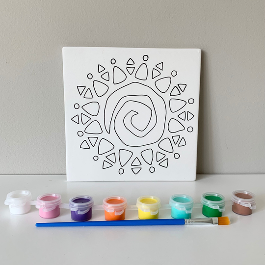 Sun Swirl Paint Kit, Pottery Painting Kit, Ready To Ceramics, Party Supply, Take & Make Ceramic Kits, At Home Pottery Painting