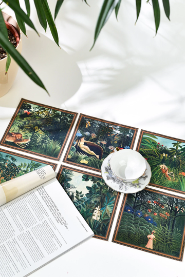 Fabric Jungle Print Table Placemat Set Of 6 | Henri Rousseau