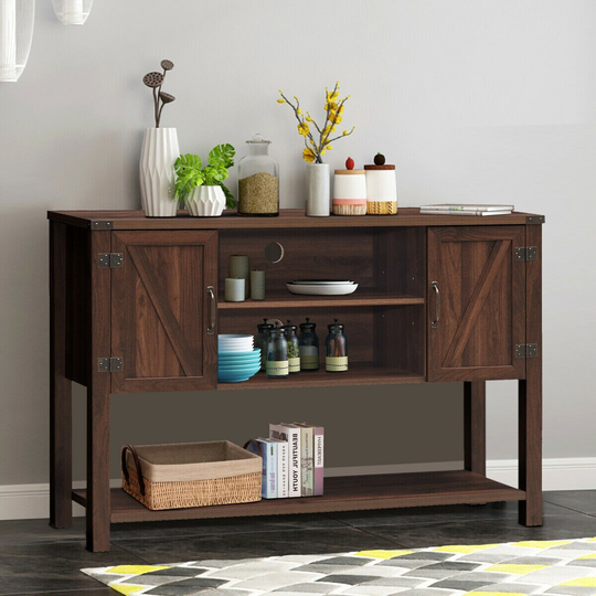 Gymax Buffet Sideboard Storage Cupboard Console Table w/ Open Shelf & - See Details
