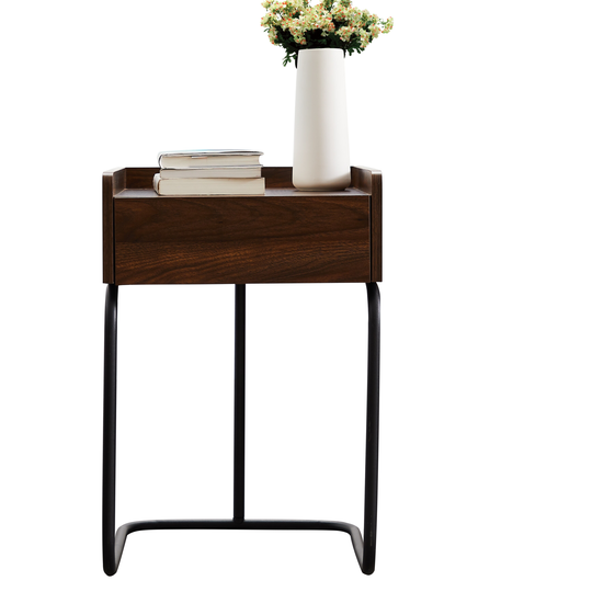 Single Draw Side Table /Side Table/Night Stand, Version With Metal Frame Box,Coffee, Console, Sofa & End Tables