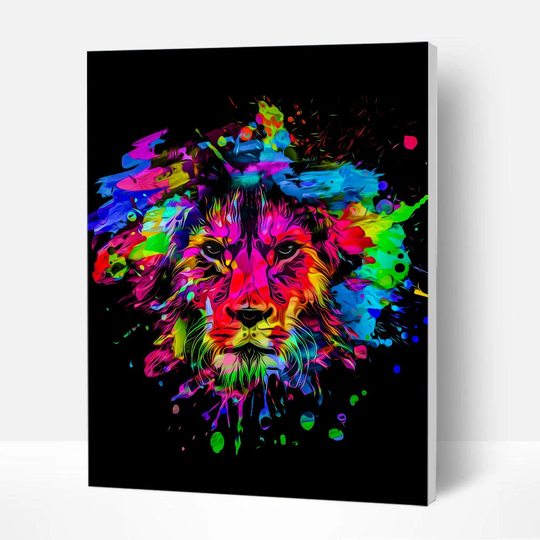 Paint By Numbers Kit-Colorful Lion-Oil Painting-Diy Number-Handmade Crafts Home Wall Decorations Creative Gifts