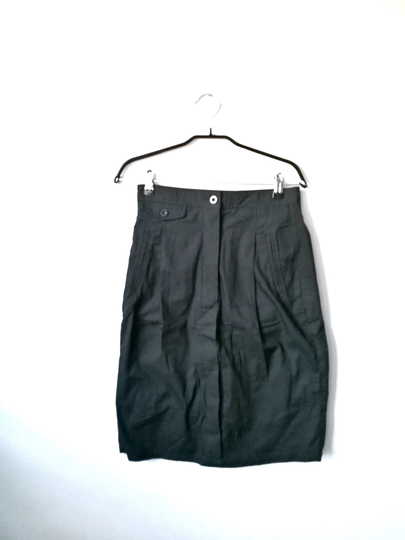 Pencil Cargo City Urban Skirt/High Waisted Minimal Goth Gothic Zip Fly Mini - S
