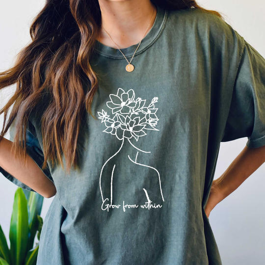 Comfort Colors Celestial Grow From Within Shirt, Top, Art Boho Aesthetic